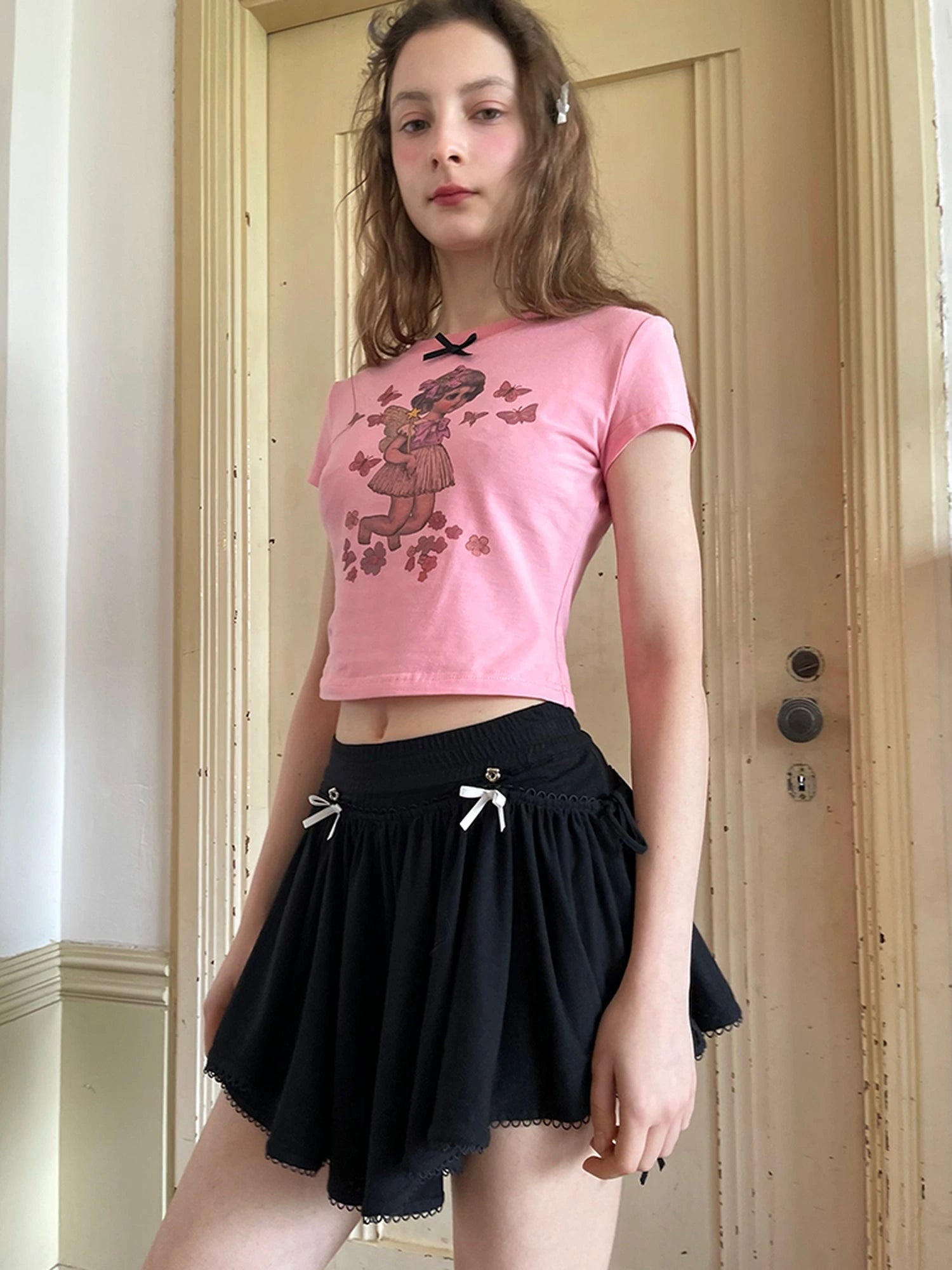 Cute Fairy T Shirt Angel Tears Rude Fish Collab V Neck Long Sleeve