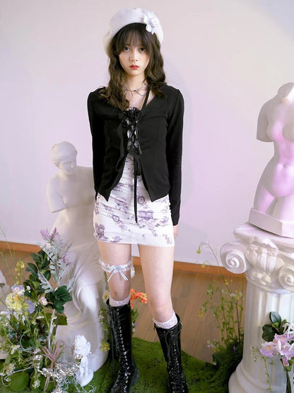 Cute Print Slip Dress With Artist Collab Design