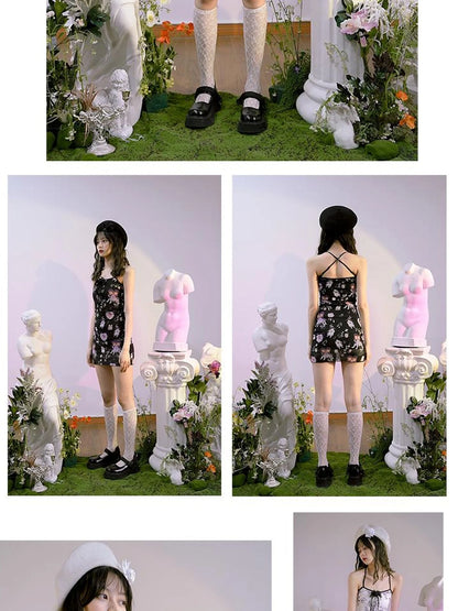 Cute Print Slip Dress With Artist Collab Design