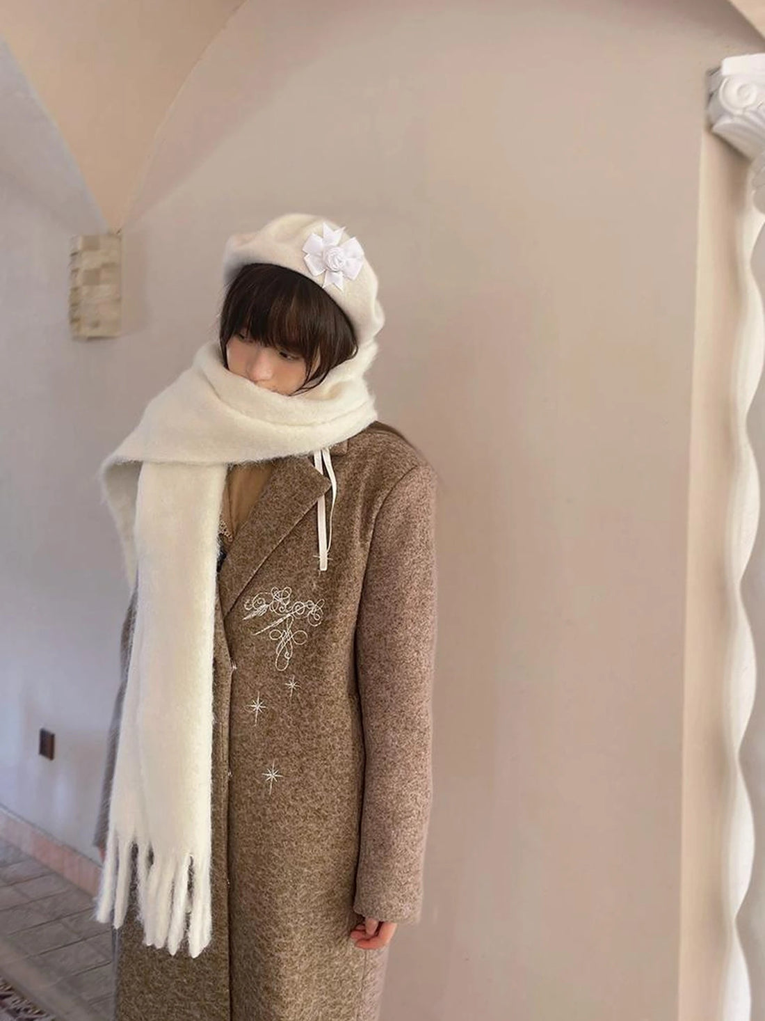 Day To Day Absurd Garden Fringed Scarf