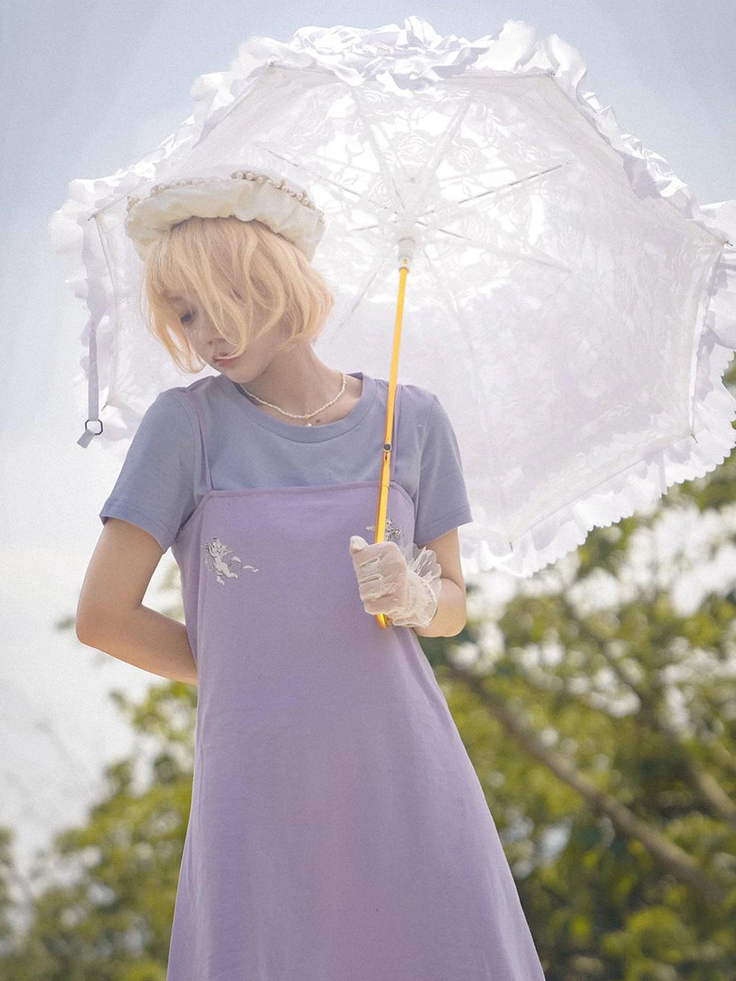 Day To Day Angel Print Cute Cropped T Shirt