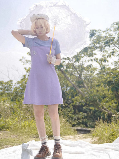 Day To Day Angel Print Cute Cropped T Shirt