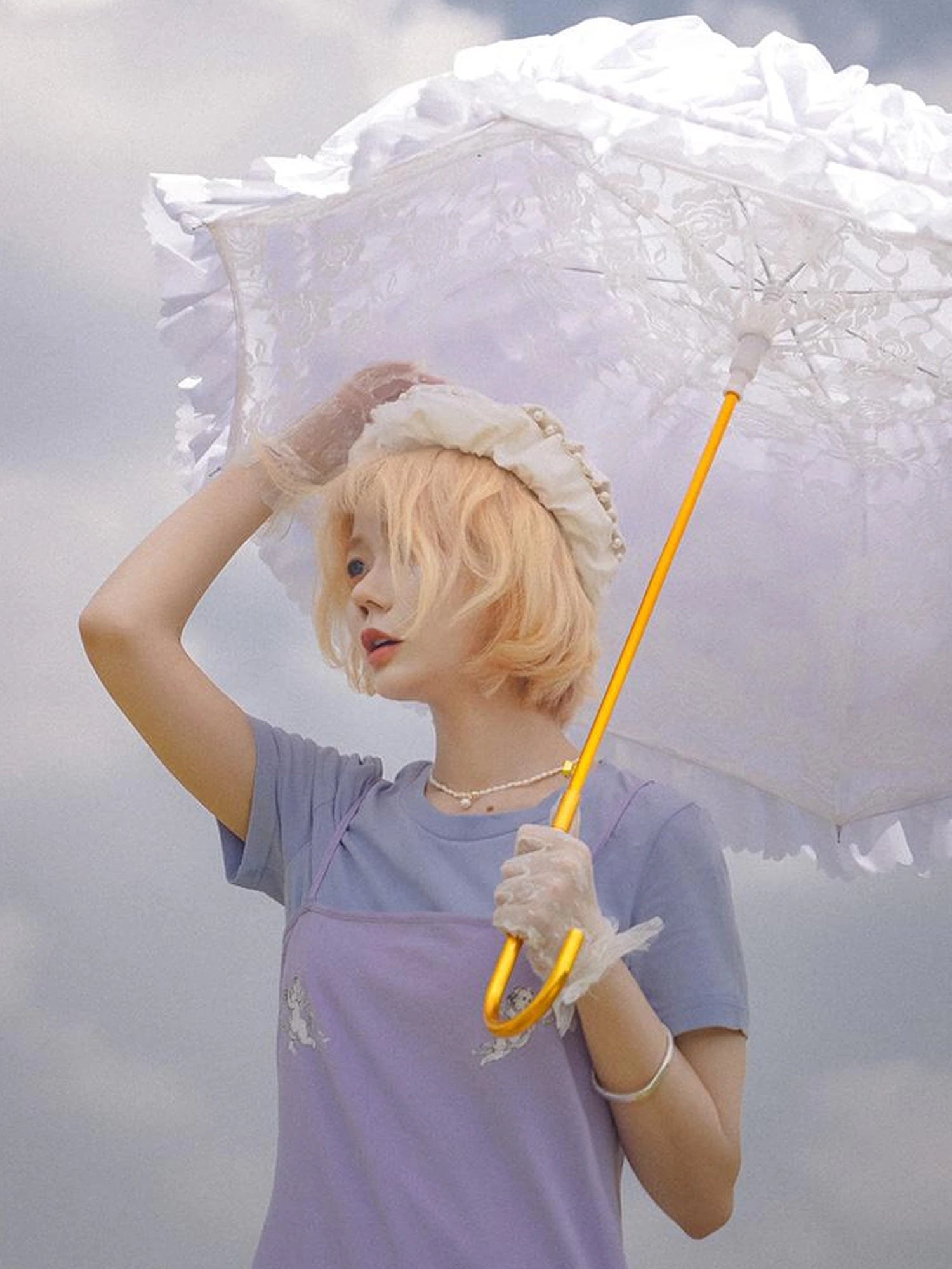 Day To Day Angel Print Cute Cropped T Shirt