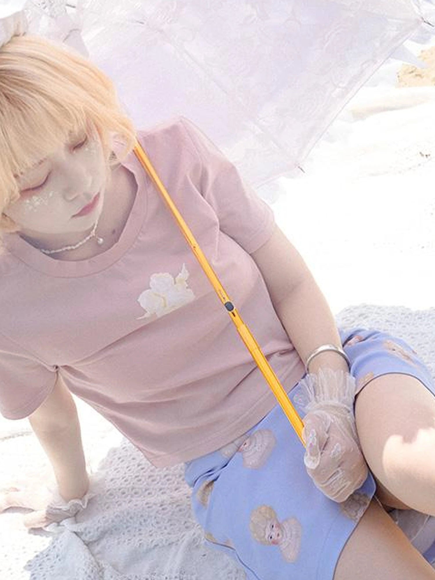 Day To Day Angel Print Cute Cropped T Shirt