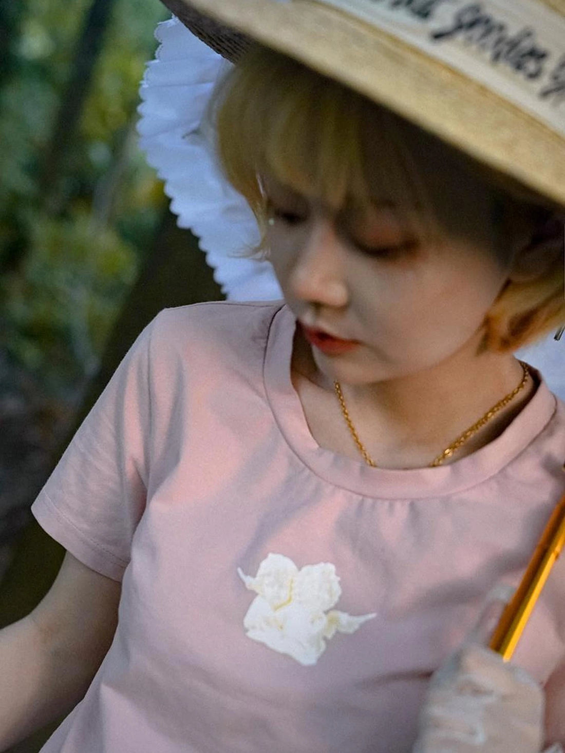 Day To Day Angel Print Cute Cropped T Shirt