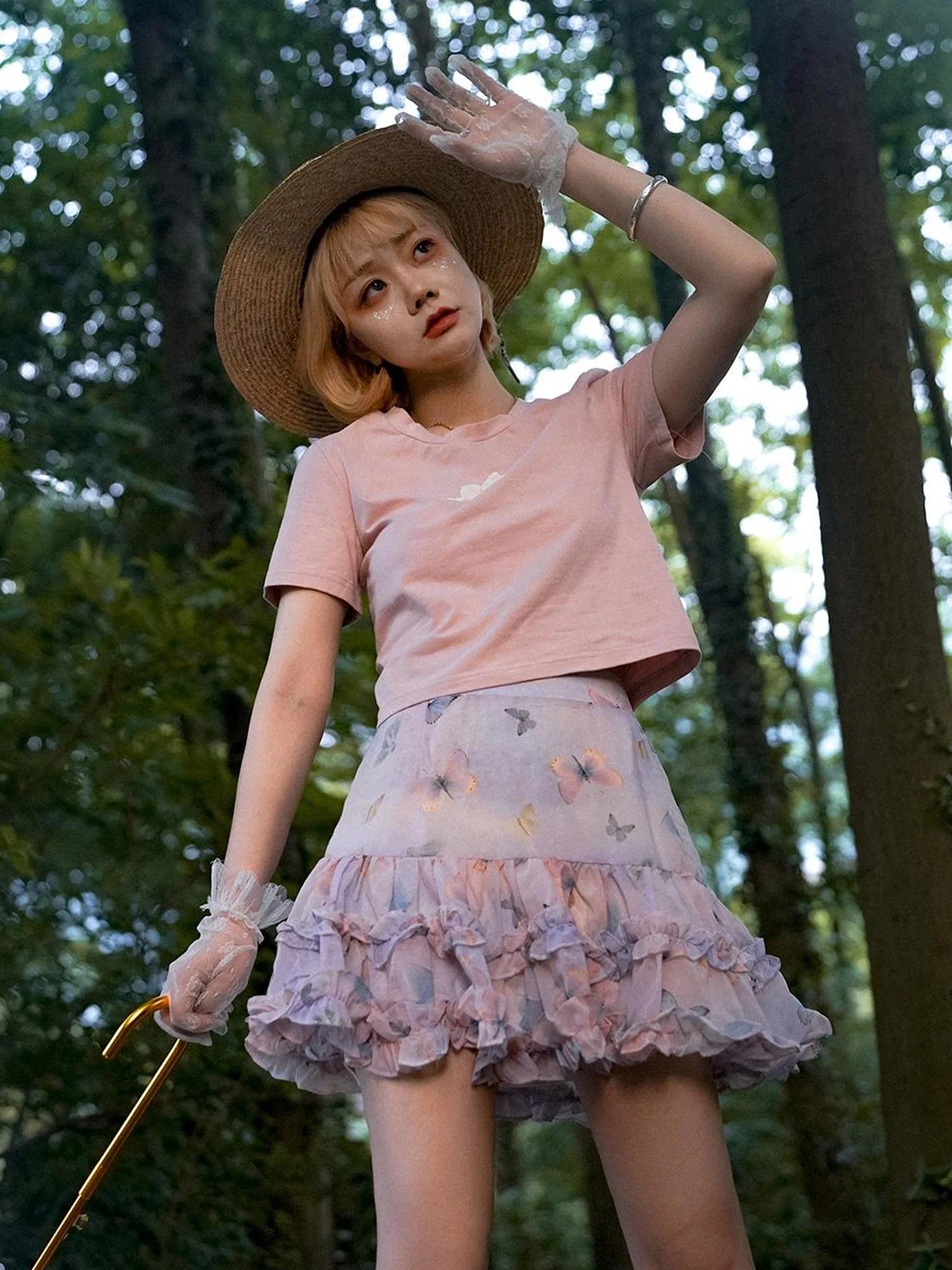 Day To Day Angel Print Cute Cropped T Shirt