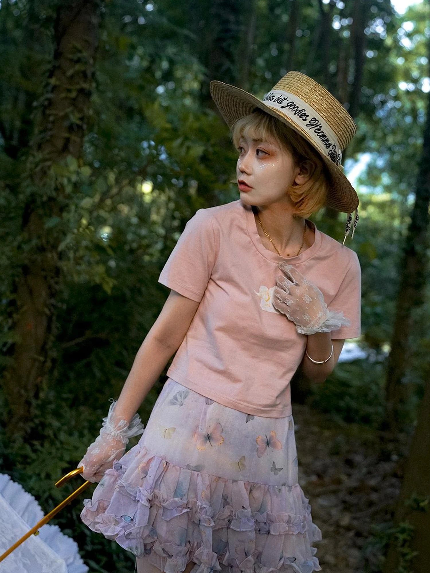 Day To Day Angel Print Cute Cropped T Shirt