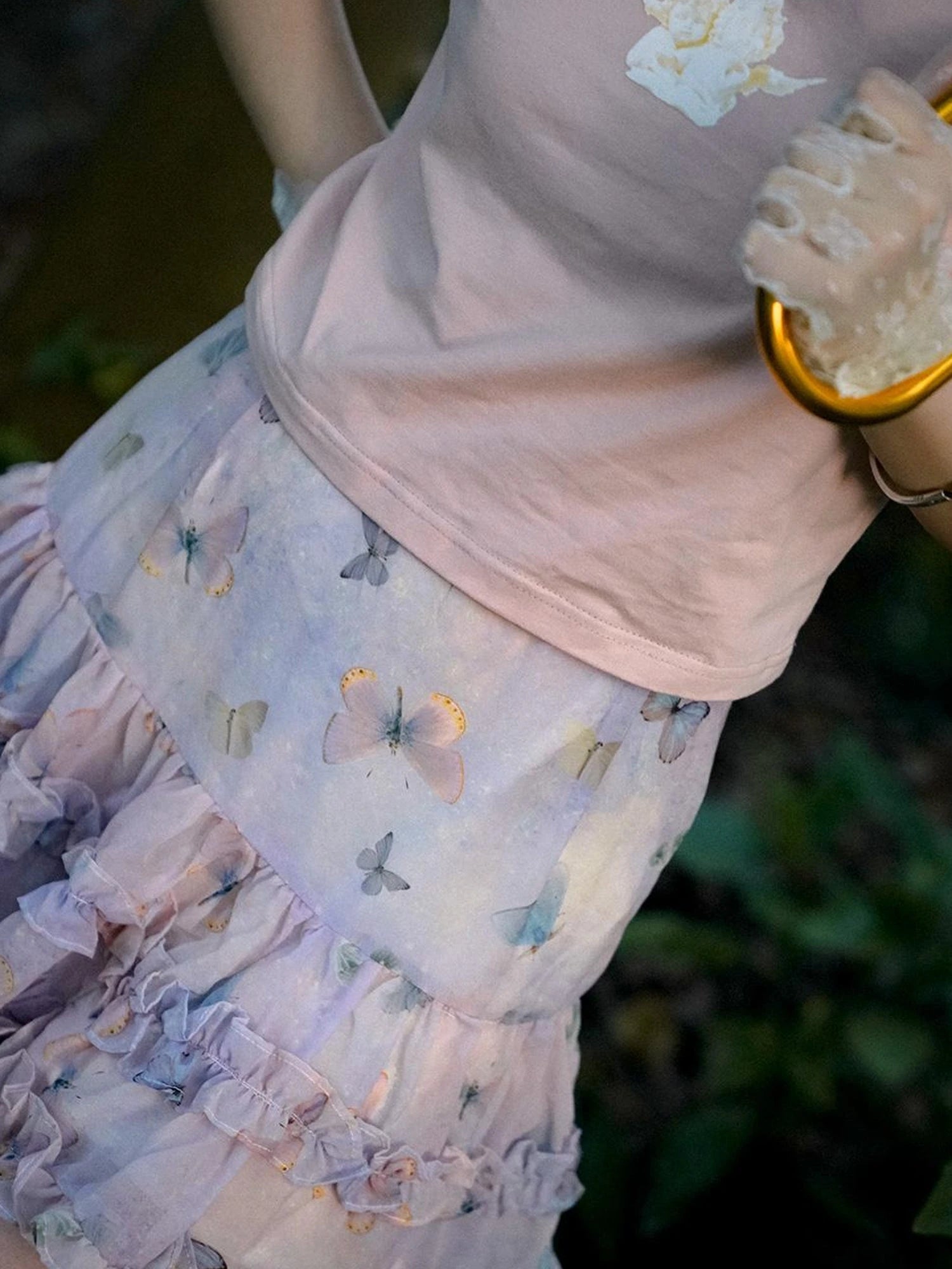 Day To Day Angel Print Cute Cropped T Shirt