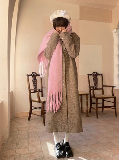 Daytoday Day To Day Embroidered Star Mixed Wool Blend Long Coat