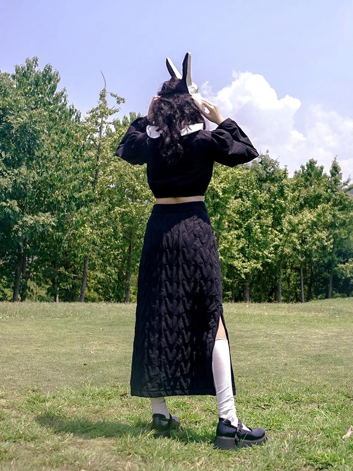 Day To Day Fairytale Park Split Side Knit Skirt