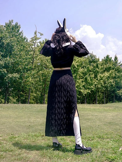 Day To Day Fairytale Park Split Side Knit Skirt