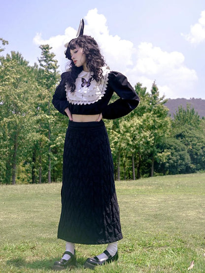 Day To Day Fairytale Park Split Side Knit Skirt