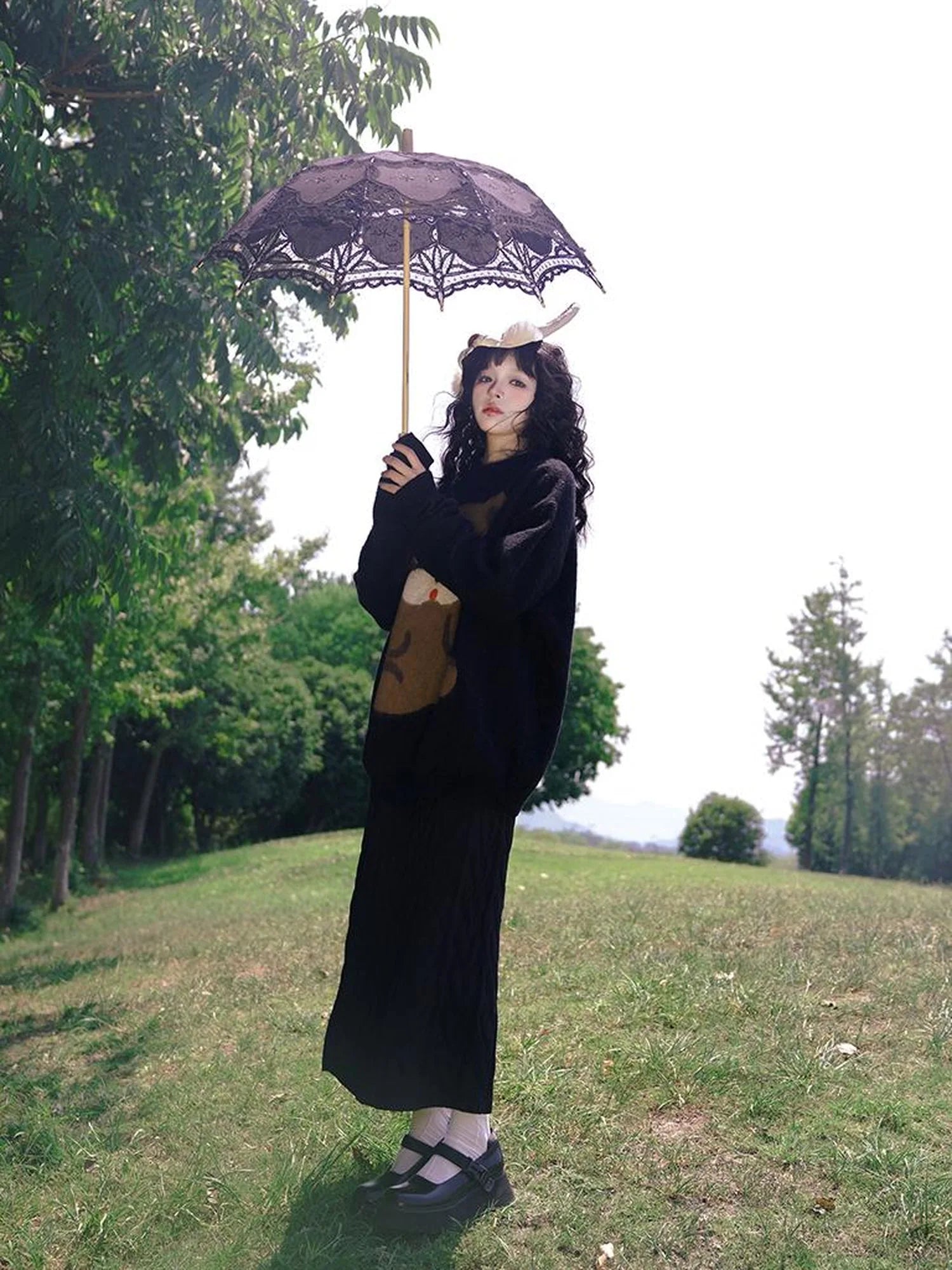 Day To Day Fairytale Park Split Side Knit Skirt