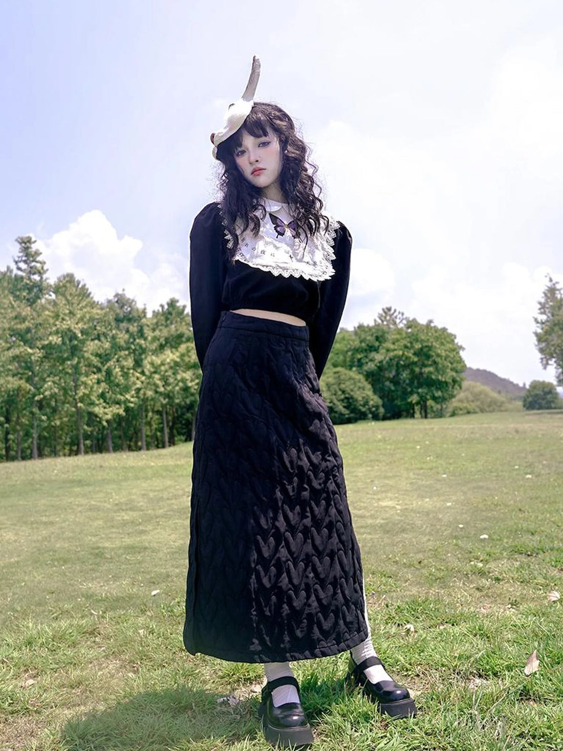 Day To Day Fairytale Park Split Side Knit Skirt