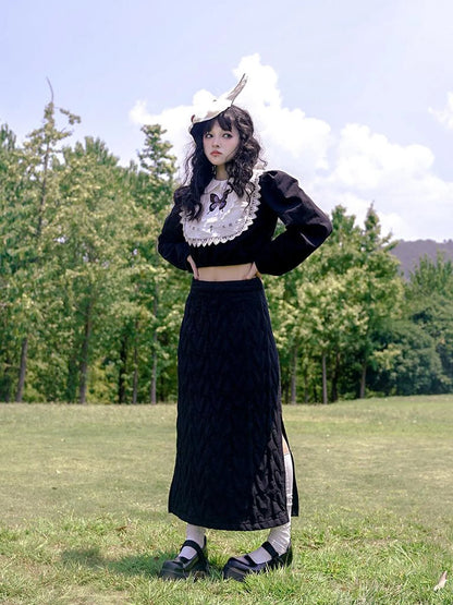 Day To Day Fairytale Park Split Side Knit Skirt