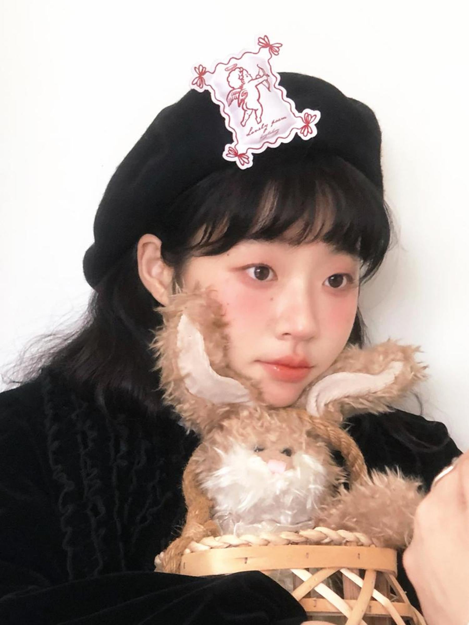 Daytoday Day To Day Poetry Beret Cute Angel Gray