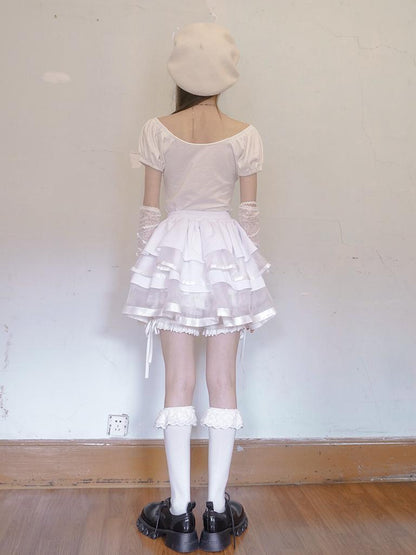 Daytoday Day To Day Princess Ballet Angel Print Fluffy Short Skirt