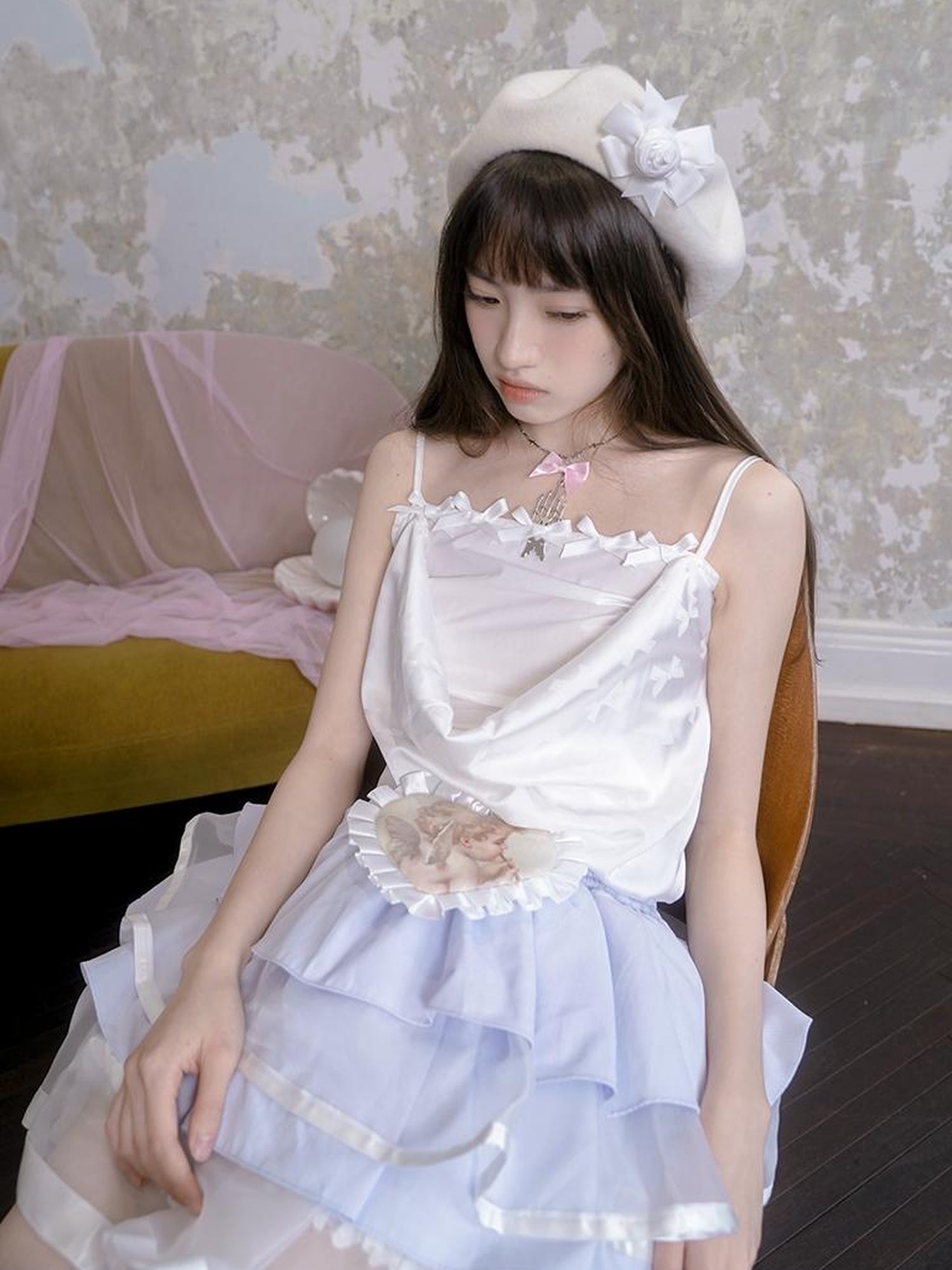 Daytoday Day To Day Princess Ballet Angel Print Fluffy Short Skirt