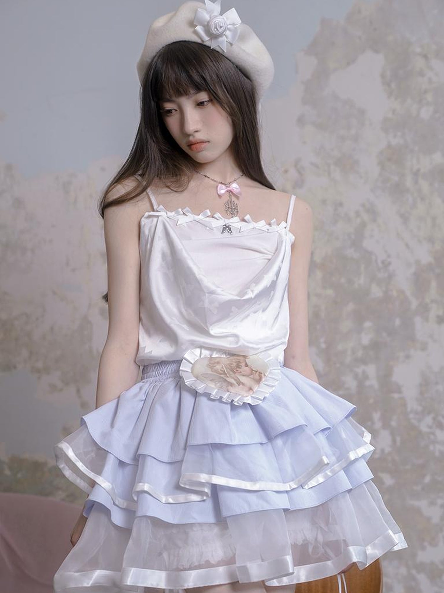Daytoday Day To Day Princess Ballet Angel Print Fluffy Short Skirt