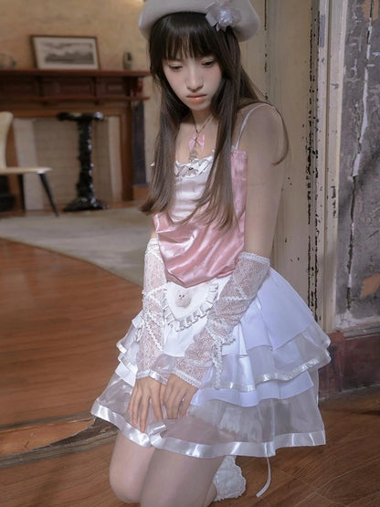 Day To Day Princess Ballet Angel Print Fluffy Short Skirt