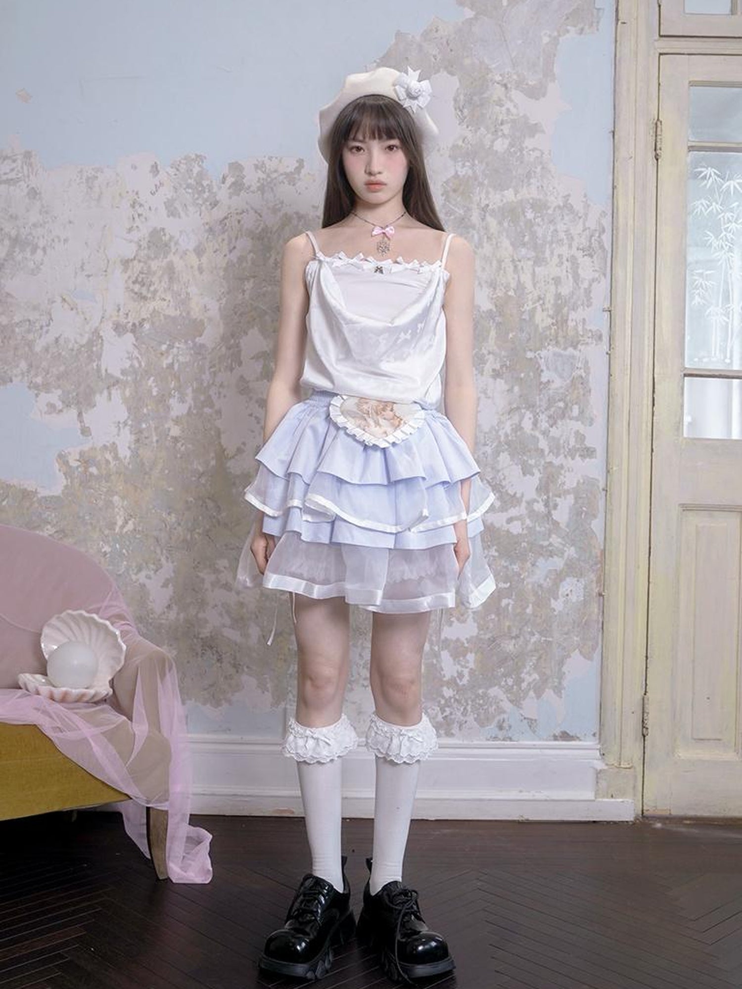 Daytoday Day To Day Princess Ballet Angel Print Fluffy Short Skirt