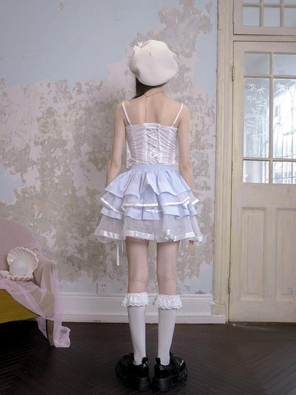 Daytoday Day To Day Princess Ballet Angel Print Fluffy Short Skirt