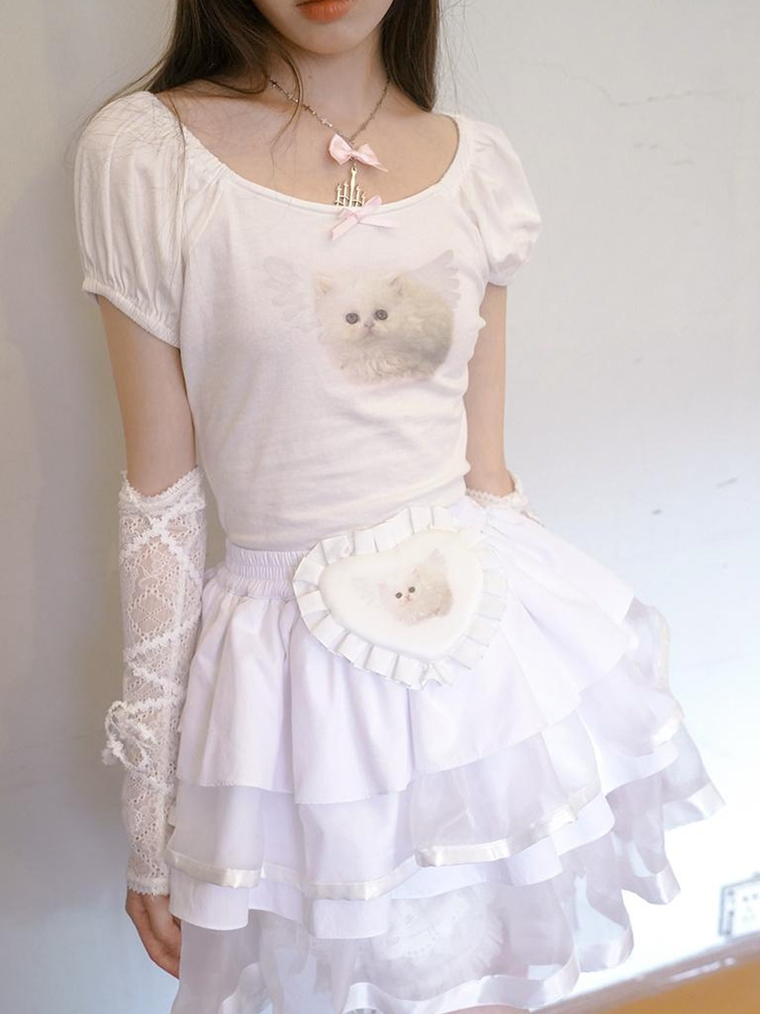 Daytoday Day To Day Princess Ballet Angel Print Fluffy Short Skirt