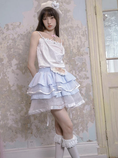 Daytoday Day To Day Princess Ballet Angel Print Fluffy Short Skirt