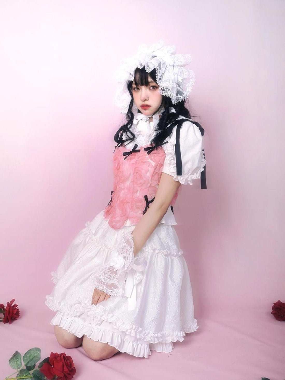 Daytoday Day To Day Rose Bow Lace Up Vest