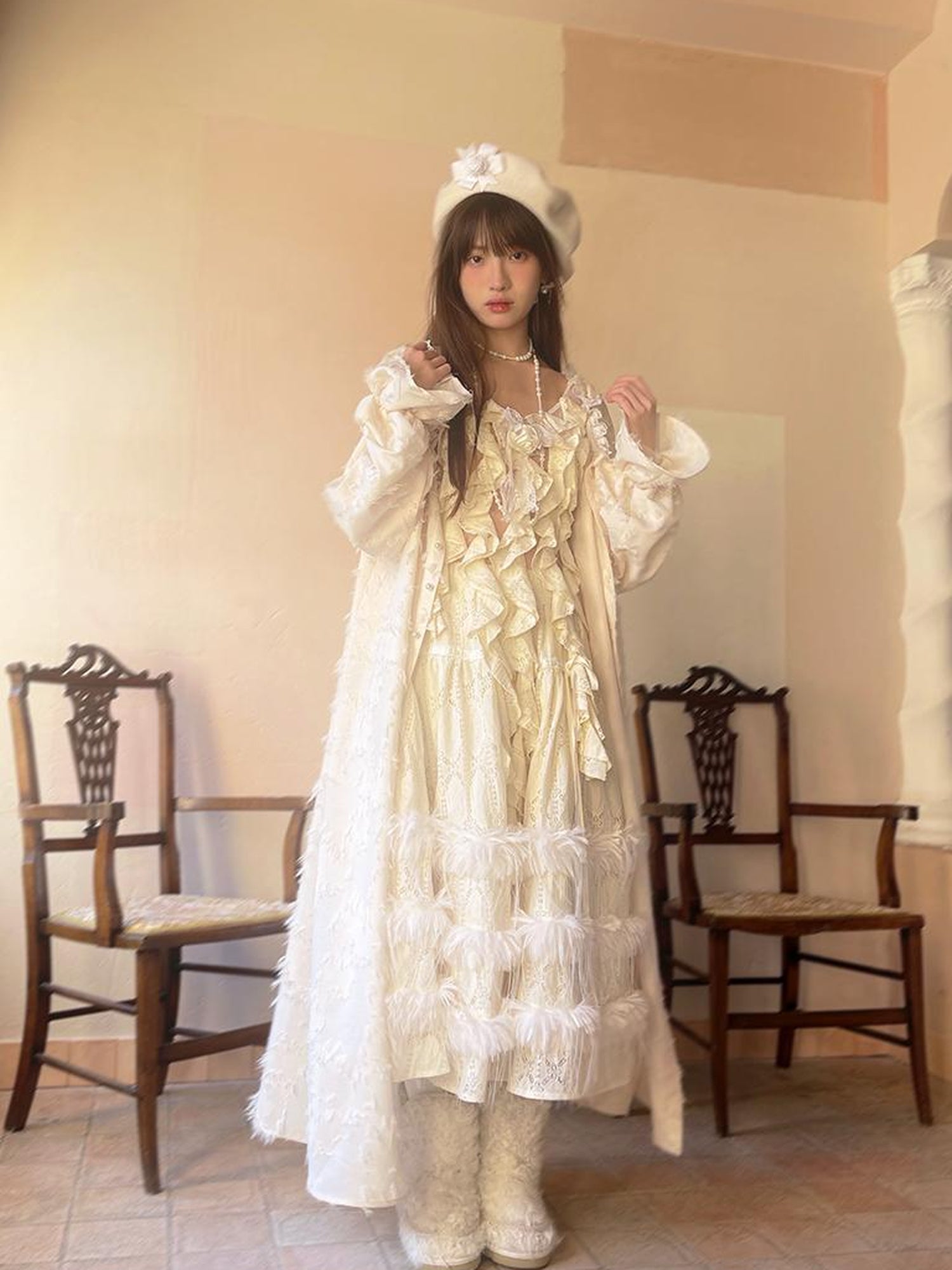 Daytoday Daytoday Print Angel Garden Long Sleeve Dress