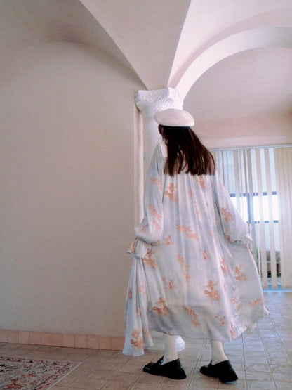Daytoday Daytoday Print Angel Garden Long Sleeve Dress