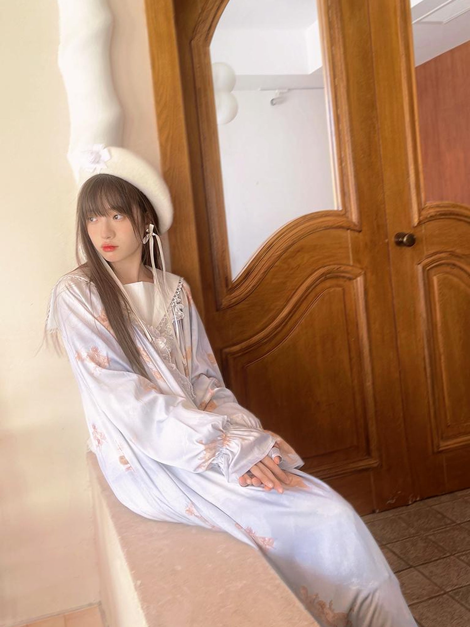 Daytoday Daytoday Print Angel Garden Long Sleeve Dress