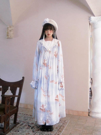 Daytoday Daytoday Print Angel Garden Long Sleeve Dress