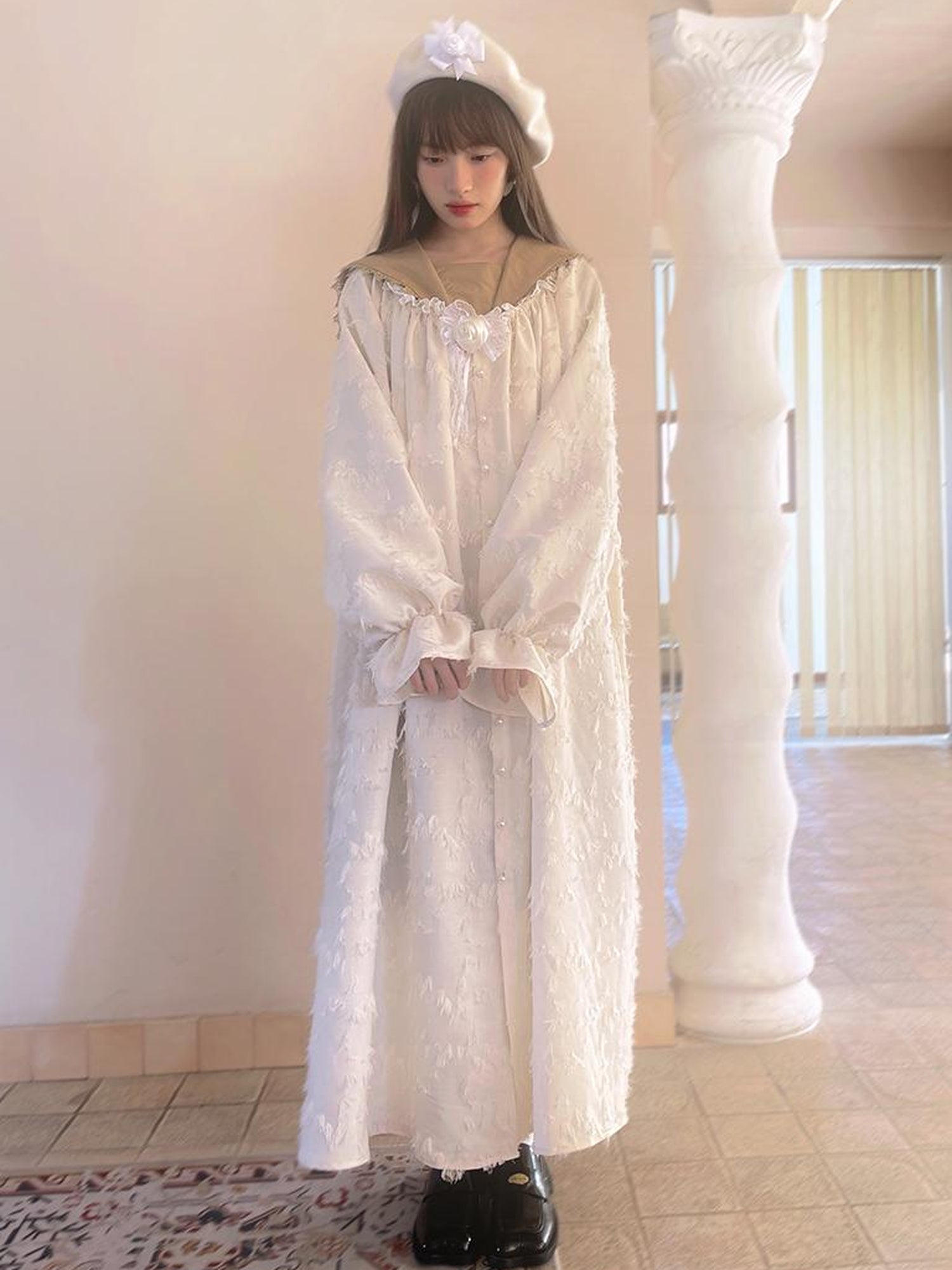 Daytoday Daytoday Print Angel Garden Long Sleeve Dress