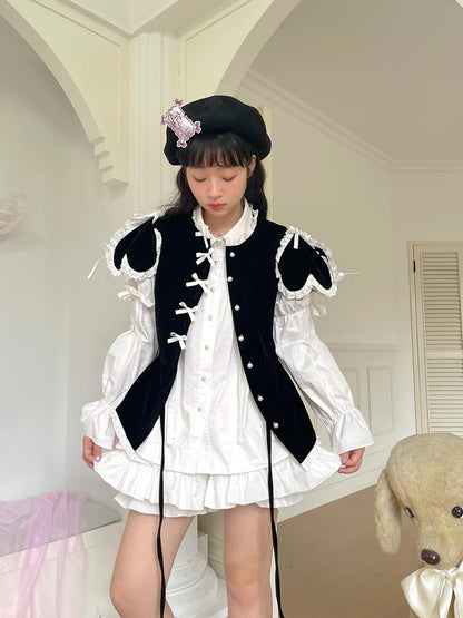 Daytoday Detachable Sleeve Velvet Heart Vest Top