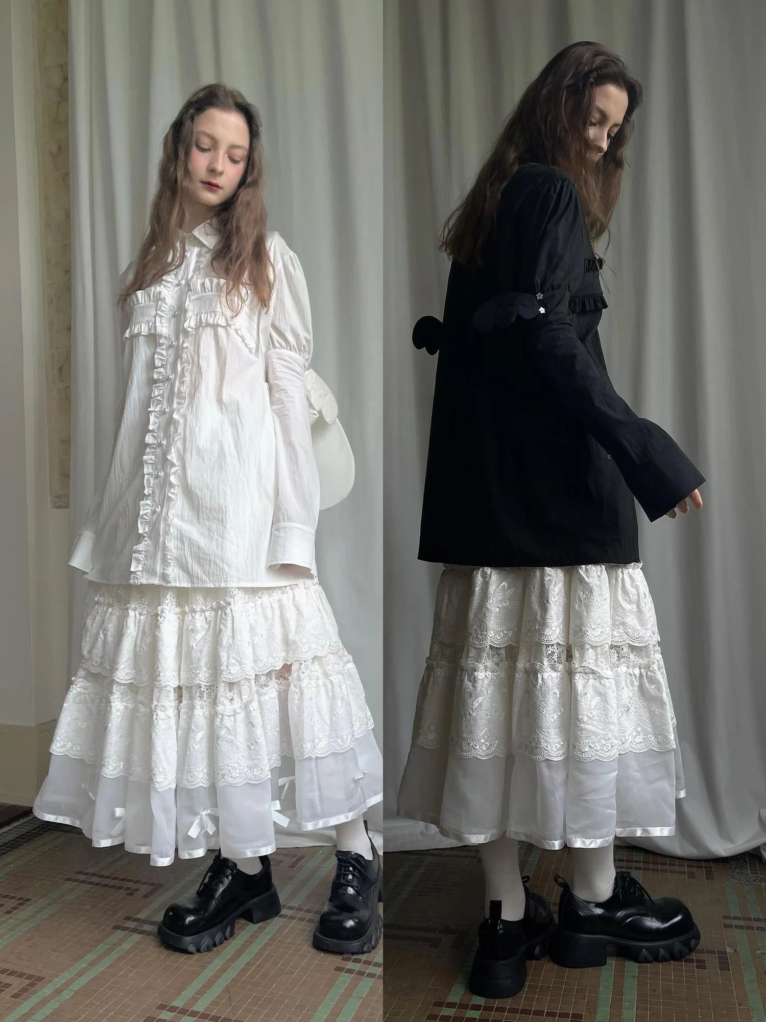 Detachable Wing Sleeve Long Cross Shirt