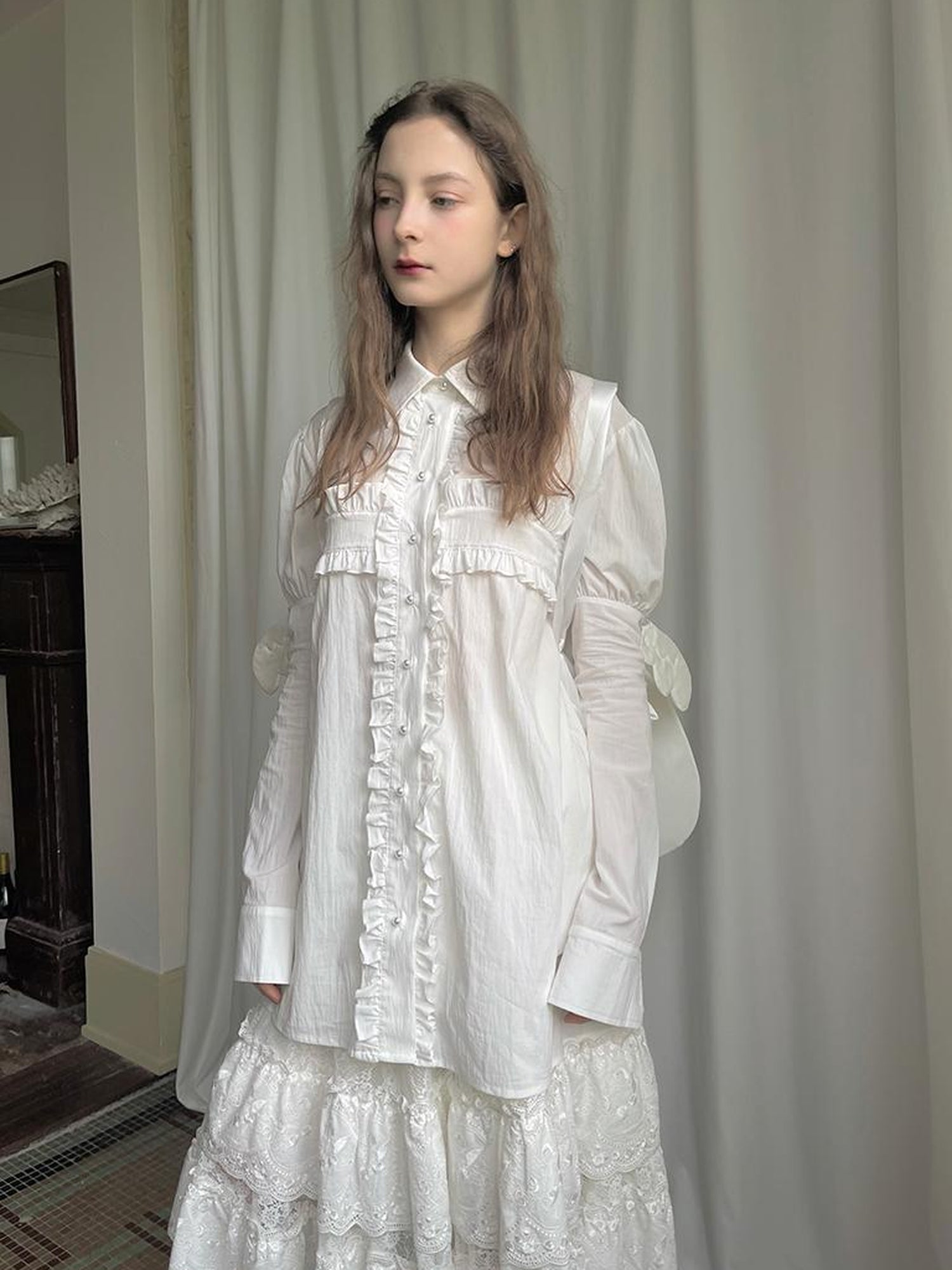 Daytoday Detachable Wing Sleeve Long Cross Shirt