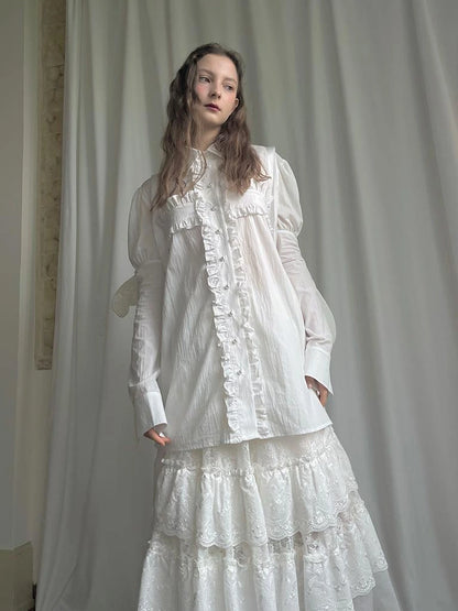 Detachable Wing Sleeve Long Cross Shirt