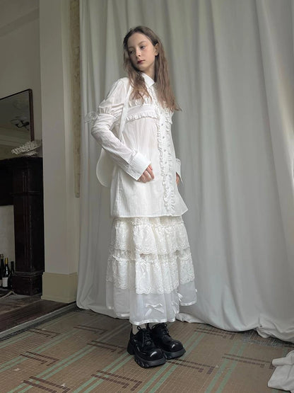 Detachable Wing Sleeve Long Cross Shirt