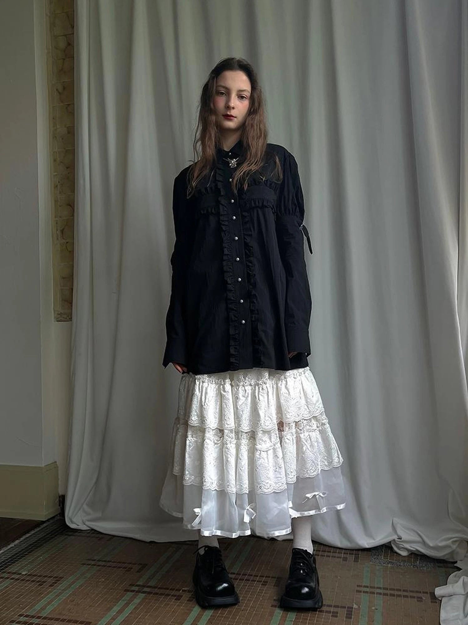 Detachable Wing Sleeve Long Cross Shirt