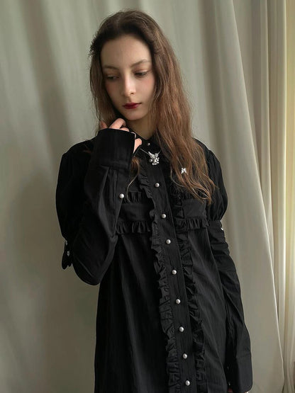 Detachable Wing Sleeve Long Cross Shirt