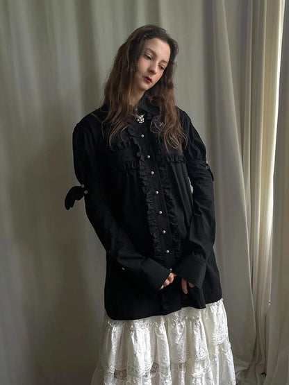 Detachable Wing Sleeve Long Cross Shirt