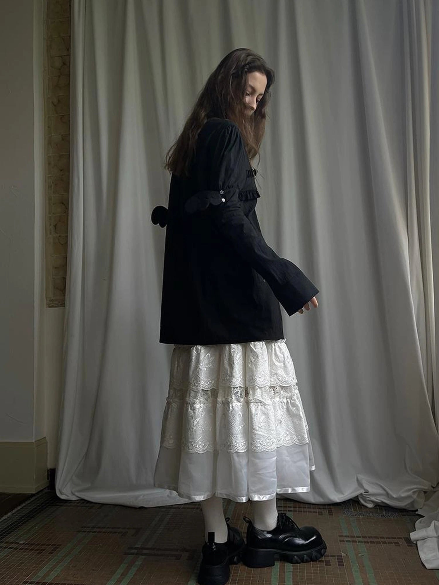 Detachable Wing Sleeve Long Cross Shirt