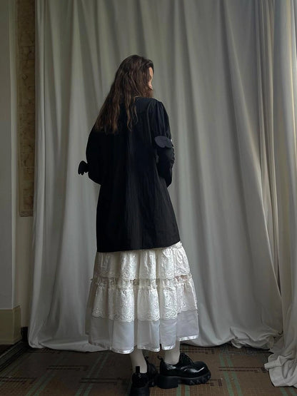 Detachable Wing Sleeve Long Cross Shirt