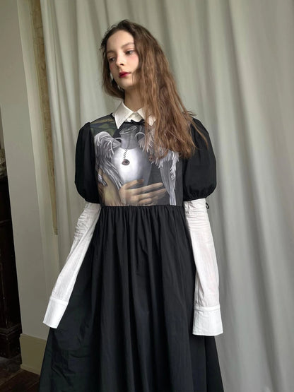 Detachable Wing Sleeve Long Cross Shirt