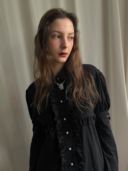 Detachable Wing Sleeve Long Cross Shirt