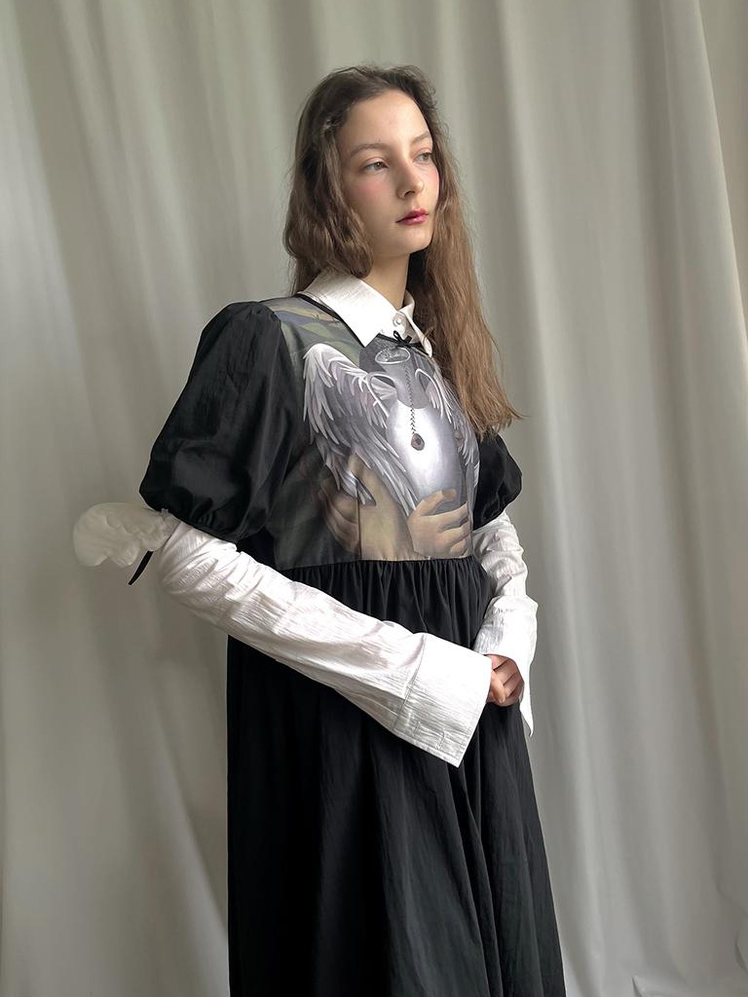 Daytoday Detachable Wing Sleeve Long Cross Shirt
