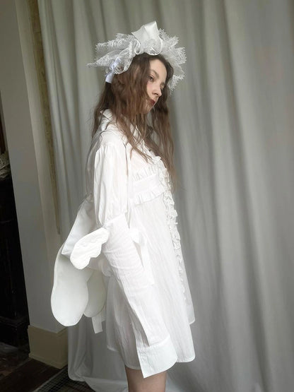 Detachable Wing Sleeve Long Cross Shirt