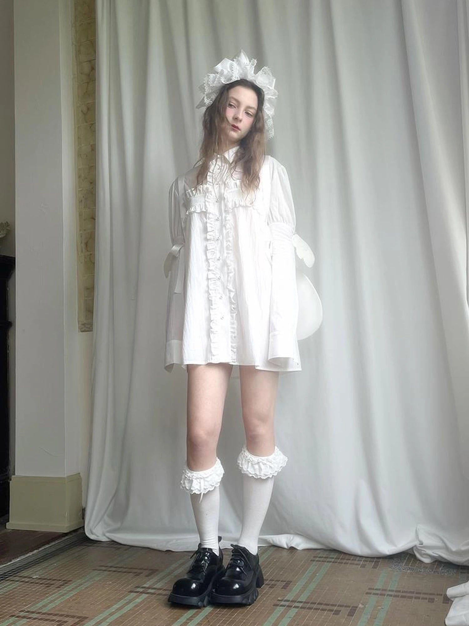 Detachable Wing Sleeve Long Cross Shirt