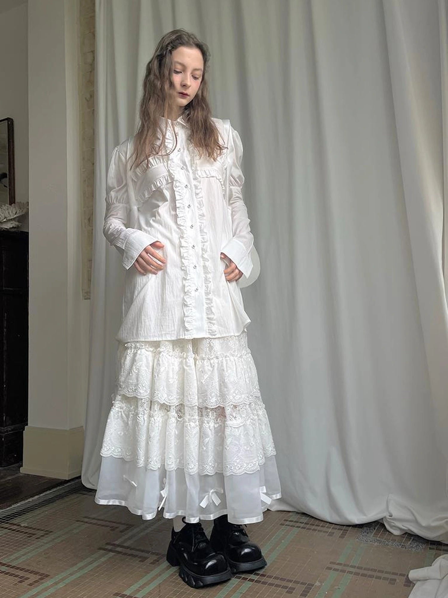 Detachable Wing Sleeve Long Cross Shirt